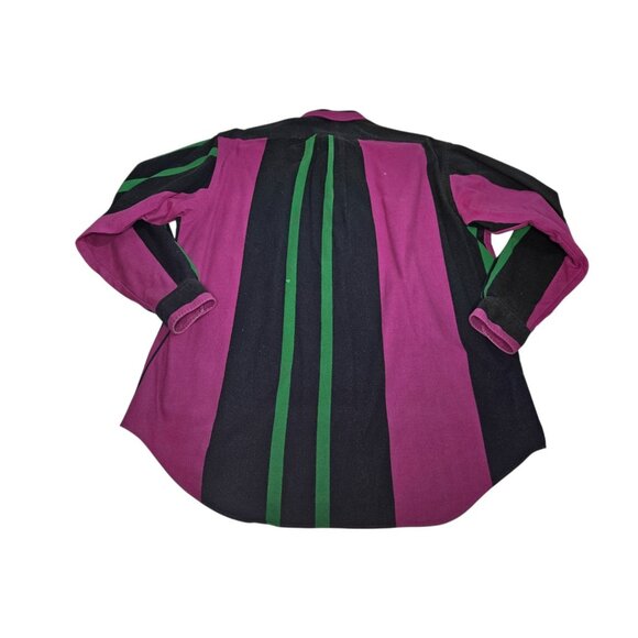 VTG 90s Ralph Lauren Colorful Striped Flannel Shirt Button Down Men's Large - Picture 6 of 10